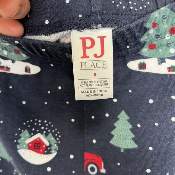 Children’s Place PJ Place | Blue Christmas Pajama Pants Tree Car Snowman Size 6 - Picture 5 of 6